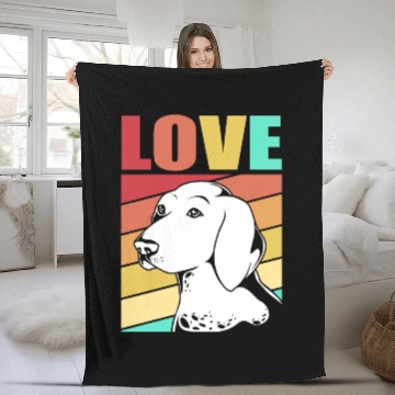 Discover Retro German Shorthaired Pointer Dog I Love My GSP Fleece Blankets