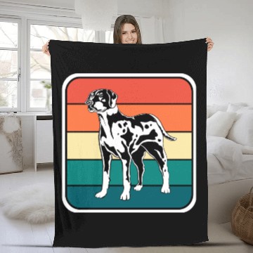 Discover Retro Colorful Louisiana Catahoula Leopard Dog Fleece Blankets