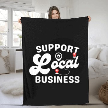 Discover Support Local Business Fleece Blankets