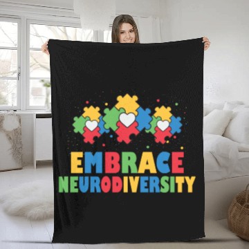 Discover embrace neurodiversity - Embrace ADHD Autism ASD Fleece Blankets
