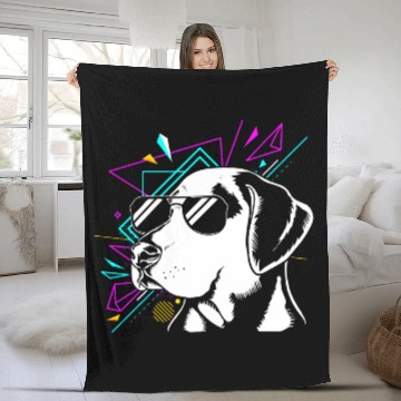 Discover Catahoula Leopard Dog Lover Dog With Sunglasses Fleece Blankets