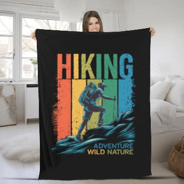 Discover Hiking Adventure Wild Nature for a Hiker Fleece Blankets
