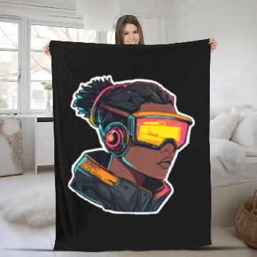 Discover Futuristic character Fleece Blankets