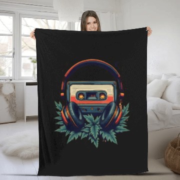 Discover Retro Beats: Old School Cassette Fleece Blankets"
