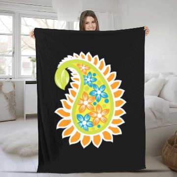 Discover Vibrant Floral Paisley Pattern Fleece Blankets