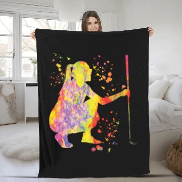 Discover Golfer Colorsplash Kids Miniature Golf Fleece Blankets
