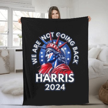 Discover Kamala Harris 2024 Democrats We Are Not Going Back Fleece Blankets