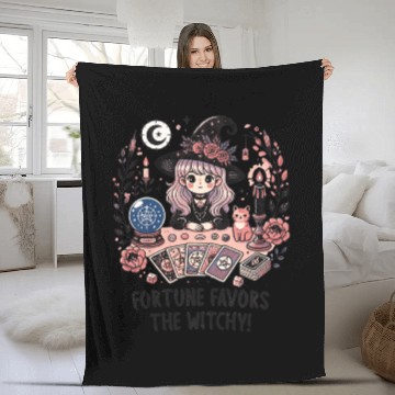Discover Fortune Favors the Witchy! Fleece Blankets