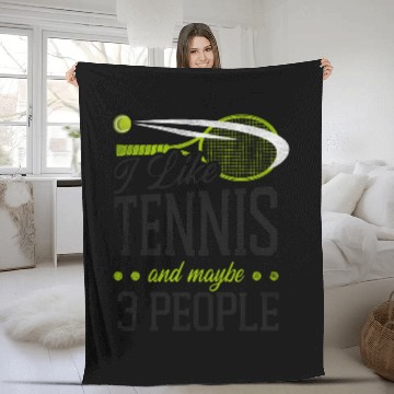 Discover Funny Tennis Player Racket I Like Fleece Blankets