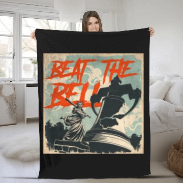 Discover Queen of Liberty use baseball bat to beat the bell Fleece Blankets