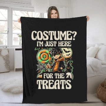 Discover Costume Im Just Here for the Treats, Halloween Fun Fleece Blankets
