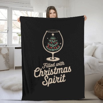 Discover Filled with Christmas Spirit Glass Fleece Blankets