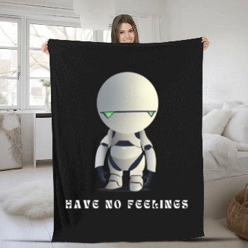 Discover Purple Modern AI Robot Fleece Blankets 2