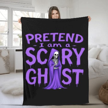 Discover Pretend I Am a Scary Ghost Funny Halloween Costume Fleece Blankets