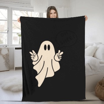 Discover Oh Sheet Ghost on Unisex Fleece Blankets