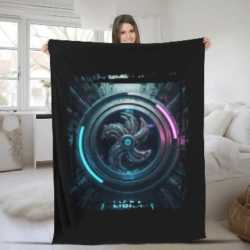 Discover Zodiac sign Libra in cyberpunk era Future Fleece Blankets