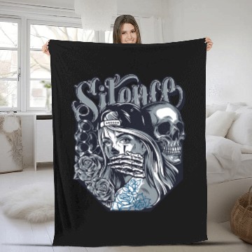Discover silence Chicano Vintage Design Fleece Blankets