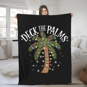 Discover Deck The Palms Tropical Hawaii Christmas Palm Tree Fleece Blankets