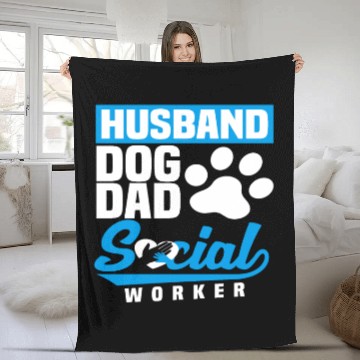 Discover Husband Dog Dad Social Worker Fleece Blankets