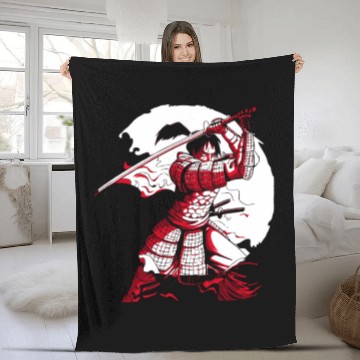 Discover Kanji Japan Katana Sword Ninja Samurai Fleece Blankets