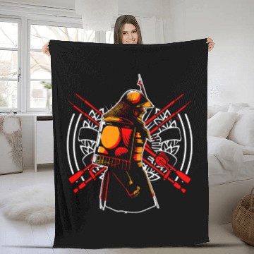 Discover Kanji Japan Katana Sword Ninja Samurai Fleece Blankets