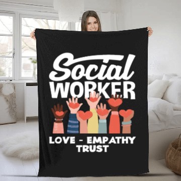 Discover Social Worker Love Empathy Trust Fleece Blankets