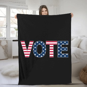 Discover Patriotic American Flag Vote Design Fleece Blankets