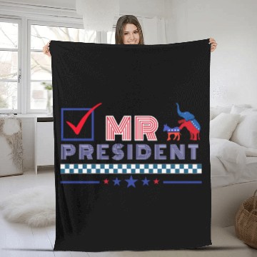 Discover MR President US President, Trump 2024 Election Fleece Blankets