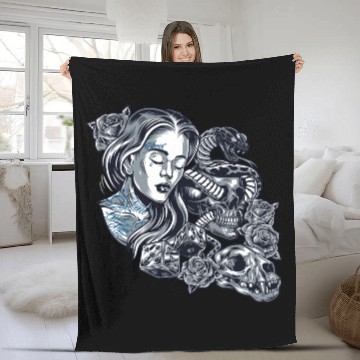 Discover Blessed Chicano Vintage Street Art Graphic Fleece Blankets
