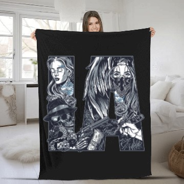 Discover LA Chicano Cholo Los Angeles Fleece Blankets