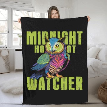 Discover Midnight watcher Fleece Blankets