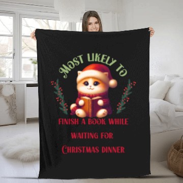 Discover Most Likely To Christmas Bookish Quotes Fleece Blankets