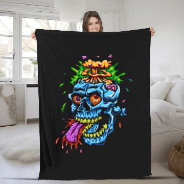 Discover Zombie Head Fleece Blankets