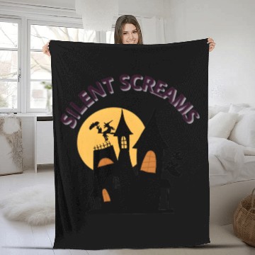 Discover Whispers of the Haunted House Design Fleece Blankets