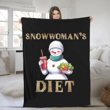 Discover Snowwoman's Sweet and Salty Cravings Fleece Blankets