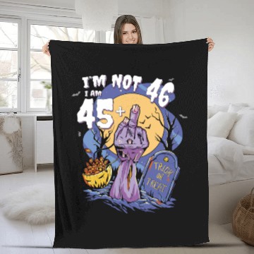 Discover 46th Birthday Bash - 45 + Zombie Finger for Fleece Blankets