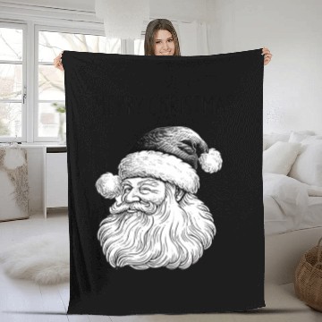 Discover Illustrative Merry Christmas Fleece Blankets