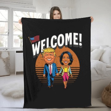 Discover donal trump & kamala harris Fleece Blankets