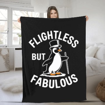 Discover Flightless But Fabulous Mindfulness Penguin Fleece Blankets