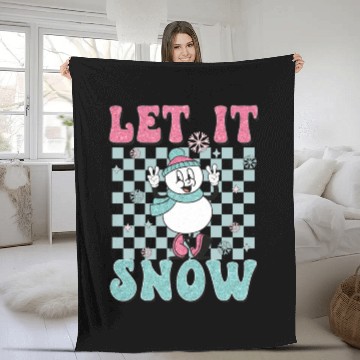 Discover Let It Snow Funny Holiday Christmas Fleece Blankets