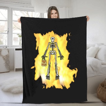 Discover Trick or Treat skeleton Fleece Blankets