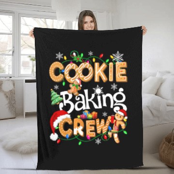 Discover Cookie baking crew Cooking Lover Xmas Gingerbread Fleece Blankets
