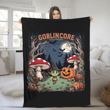 Discover Halloween goblincore enchanted forest goblin Fleece Blankets