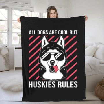 Discover Siberian Husky All Dog Are Cool Dog With Sunglass Fleece Blankets