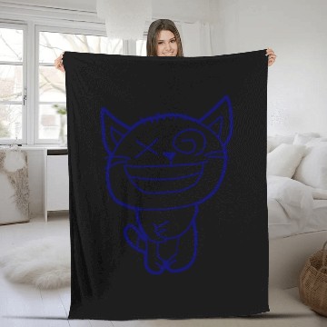 Discover Crazy Cat Weird Funny Eyes Cool Grimace Cartoon Fleece Blankets