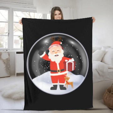 Discover Santa’s Joy: Christmas Snow Globe Fleece Blankets