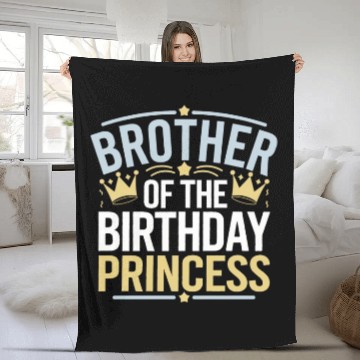 Discover Brother of the Birthday Princess Crown Fleece Blankets