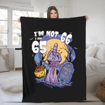 Discover 66th Birthday Bash - 65 + Zombie Finger for Fleece Blankets