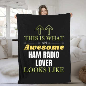 Discover This is What an Awesome Ham Radio Lover Looks Like Fleece Blankets