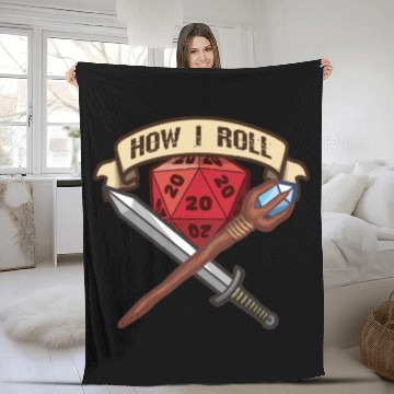 Discover RPG Gaming How I Roll Adventure Magic Dungeon Fleece Blankets